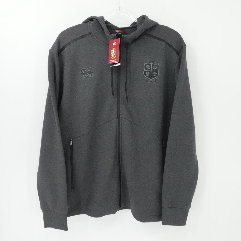 British and Irish Lions Hoodie Mens 2XL‎ Grey Rugby Canterbury VapoDri Full Zip